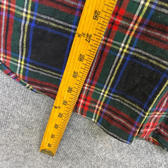 LL Bean Mens Plaid Flannel Shirt Size L-Reg Red Slightly Fitted Cotton - Picture 5 of 8